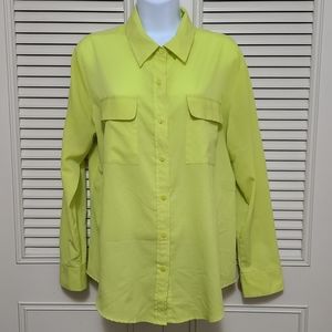 5/$25 Apt 9 Chartreuse Button Down Long Sleeve Shirt